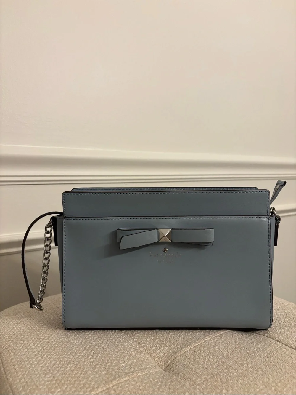 kate spade Slate Blue Leather Bow Crossbody